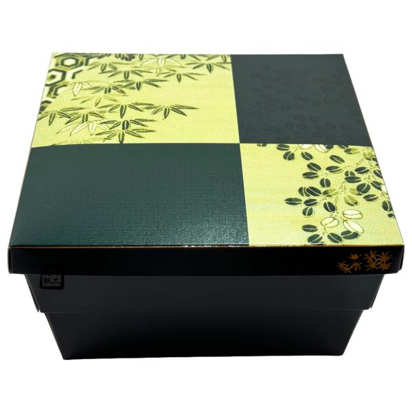 【屋号必須】紙ボックス 二段弁当 55-55 こと弁(萌芽) 中仕切セット 1ケース各100枚入 KOTH-55 北原産業 ハイグレードタイプ