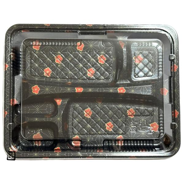【屋号必須】弁当容器 CR-3-2 梅小町 透明蓋セット 265×205×27mm 1セット各600枚入 エフピコチューパ
