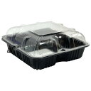 【屋号必須】ミニトマト用パック UF-2 黒小窓付 ボタン嵌合 156×155×66mm 1ケース1000枚入り ウツミリサイクルシステムズ