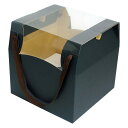 屋号必須 フラワーケース F-335 AC(M) ブラック 250×250×250mm 1ケース50枚入 花用紙箱 手提 紐付