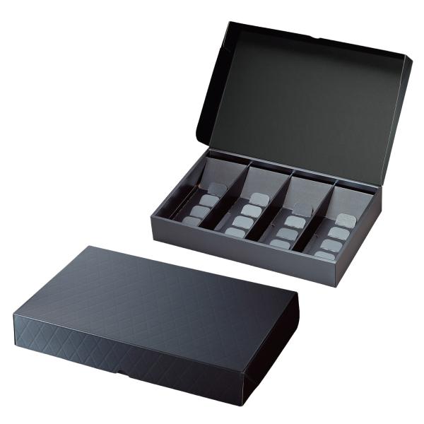 【屋号必須】洋菓子焼き菓子ギフト箱 20-2002BL HBフードギフトボックス メタルブラック L 371×240×59m..