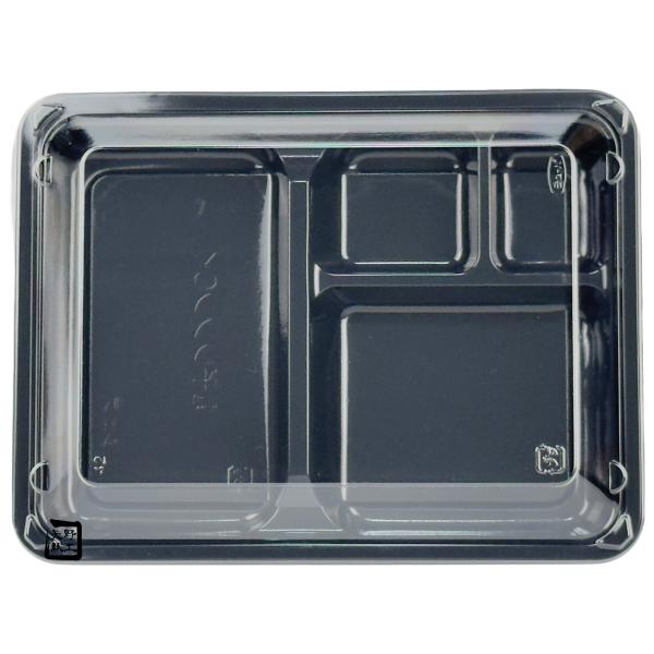 【屋号必須】弁当容器 シェフ 7 黒 本体蓋セット 226×174×25mm 1セット800枚入 CP560613 CP560602 エフ..