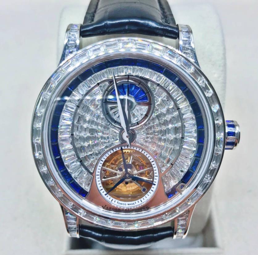 【新同品】JAEGER LECOULTRE ジャガールクルト　MASTER GRAND TOURBILLON　マスター　グランド　トゥールビヨン　Q1656450　18Kプラチナ　アフターバケットダイヤモンド　メンズ　腕時計　メンズ【送料・代引手数料無料】