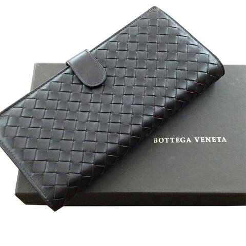 【中古】BOTTEGA VENETA ボッテガ ヴェネタ　イントレチャート　2っ折り長財布