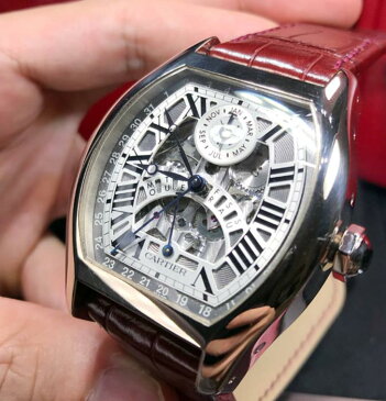 【中古美品】cartier カルティエ　トーチュ パーぺチュアル カレンダーW1580048　18kホワイトゴールド　スケルトン　　メンズ　腕時計　watch　　【送料・代引き無料】