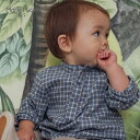 マリーピュス マリープース シャツ 長袖シャツ 長袖 ベビー キッズ 子供 マオカラーシャツ フランス チェック柄 おしゃれ 海外ブランド 綿100%【正規輸入品】
