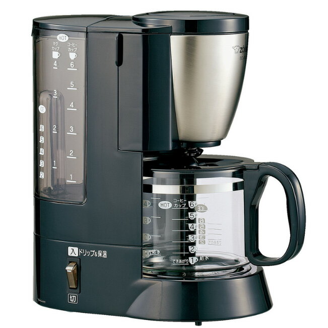 象印 ZOJIRUSHI コーヒーメーカー 珈琲通 6杯用 メッシュフィルター付 EC-AS60-XB ステンレスブラック JAN:4974305209009 【代引き支払い不可】【北海道沖縄離島配送不可】 -HW-