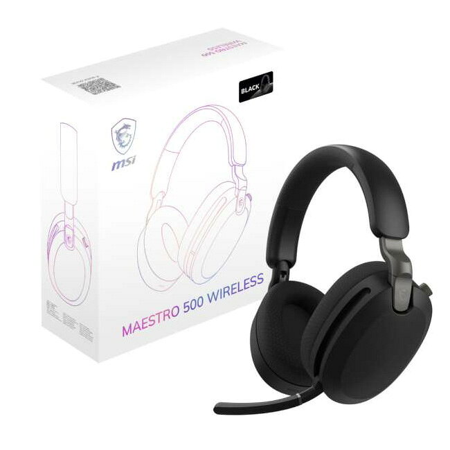 3まで★ MSI MAESTRO 500 WIRELESS Black ブラック ワイヤレス ゲーミングヘッドセット W Black JAN:0824142456996 【北海道沖縄離島配送不可】-NA