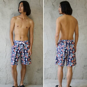 水着メンズビーチパンツトランクスハーフパンツヤシ柄カジュアルmen’sM/L/LL2016新作大きいサイズありコンビニ受取対応商品通販送料無料短パンサーフパンツ水濡れOK素材楽天