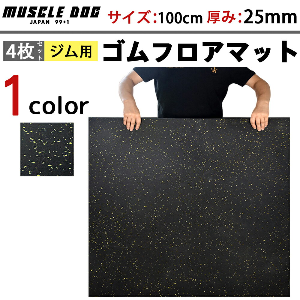 ジムマット 4枚セット 100×100 厚み25mm ゴムマット 筋トレ 衝撃吸収 トレーニングマット ラバーマット 重量器具