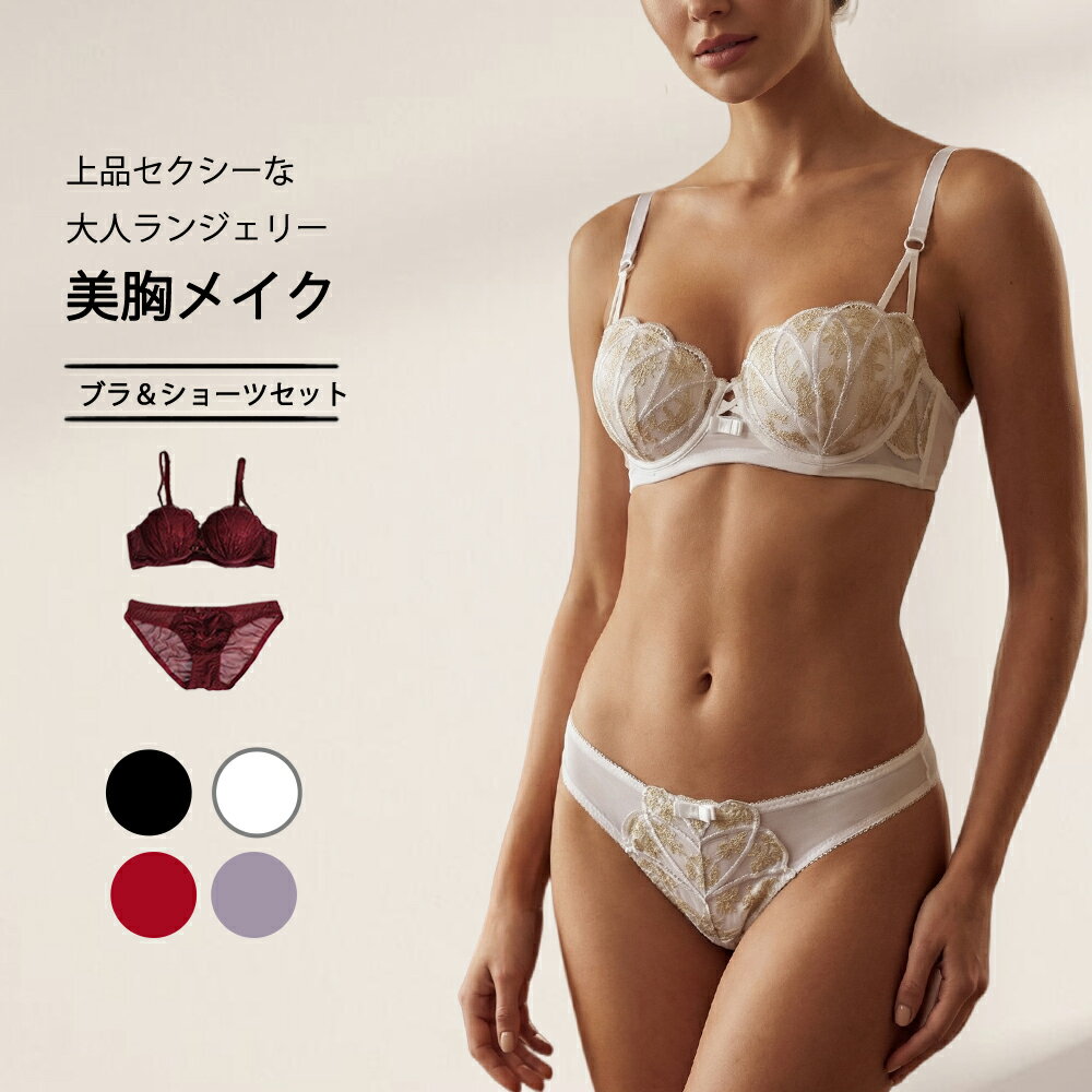 レディーズ ブラジャー ショーツ セット レディース 盛れる レース 上下セット 美胸 美尻 大人 セクシー 下着 ブラック グレー レッド ホワイト 盛れる 大人ランジェリー