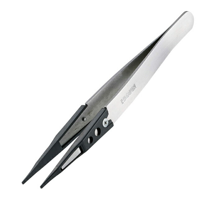 ホーザン(HOZAN) ESDチップピンセット 静電気対策ピンセット 全長125mm 開き幅10mm 先端幅1.2mm P-640-S その1
