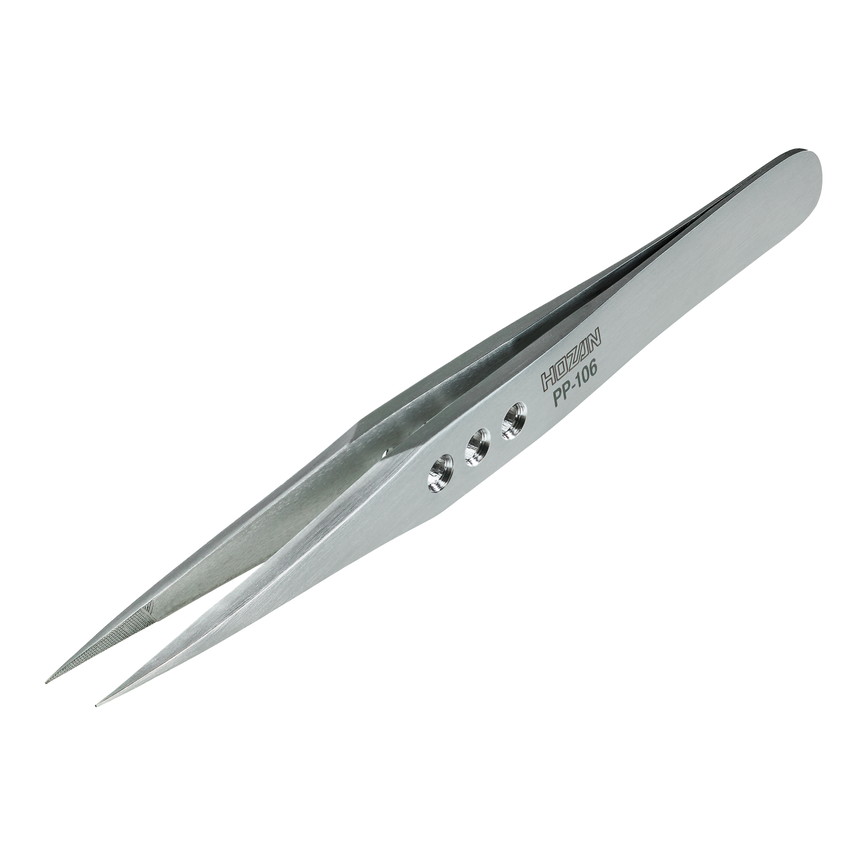 ホーザン(HOZAN) ピンセット(ツイーザー) 厚肉仕上げ 板厚2.8mm 先端幅0.3mm PP-106