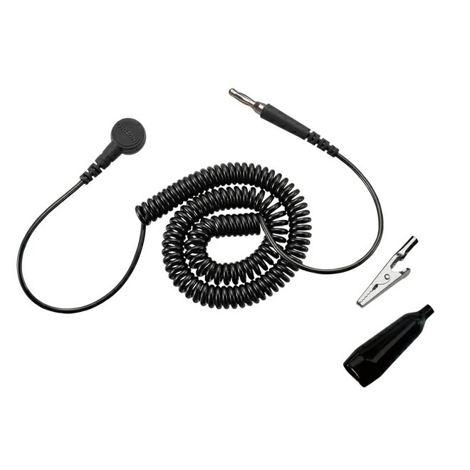 ホーザン(HOZAN) アース線 ワニグチクリップ付属 コード実効長:1.6m ホック径:7mmφ F-24