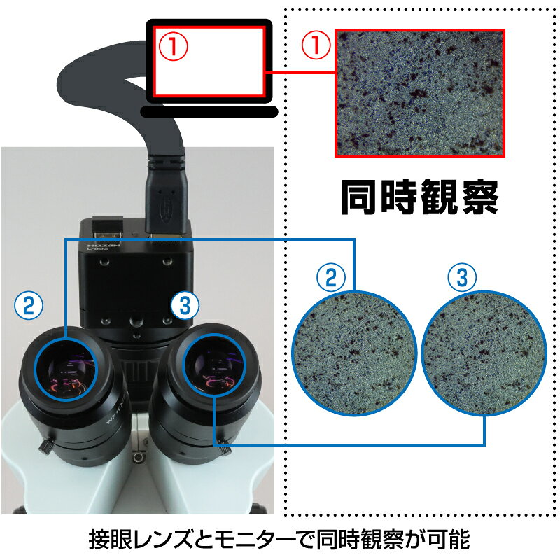 ホーザン公式ストア　楽天市場店のホーザン(HOZAN) 三眼実体顕微鏡 （モニター用） L-KIT1267｜アングル2