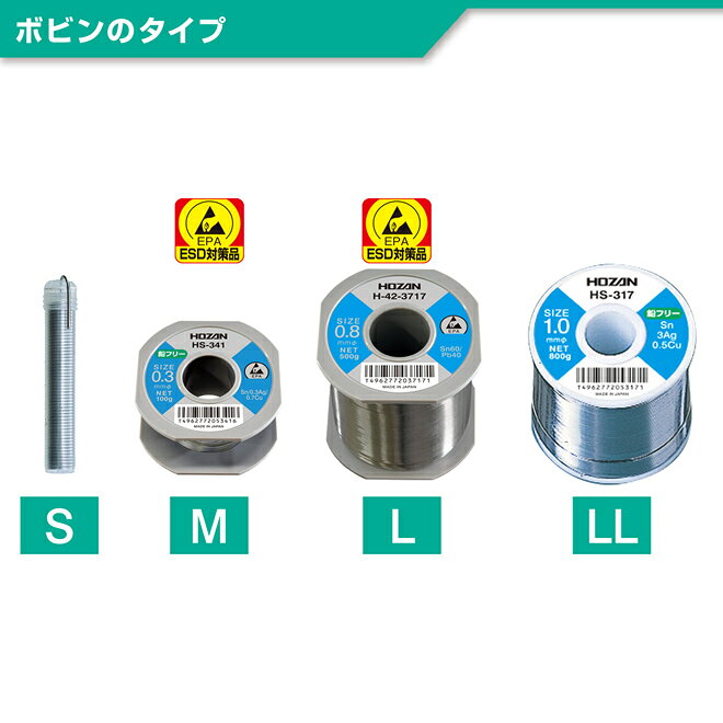 ホーザン(HOZAN) 鉛フリーハンダ 鉛フリー半田 Sn-3Ag-0.5Cu 鉛フリー半田 線径0.8...