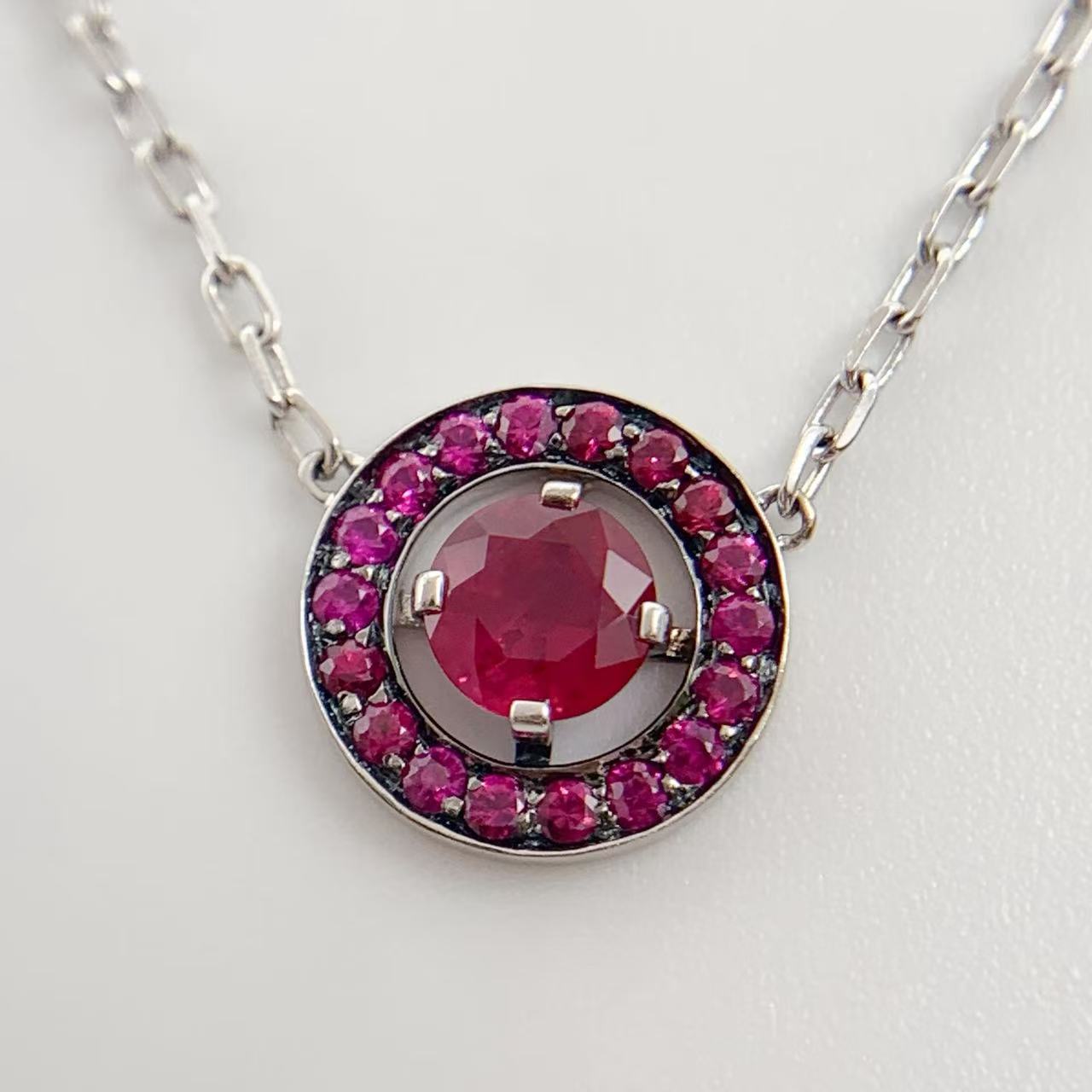 【中古】 ブシュロン BOUCHERON アバロンド ルビー ネックレス K18 750WG