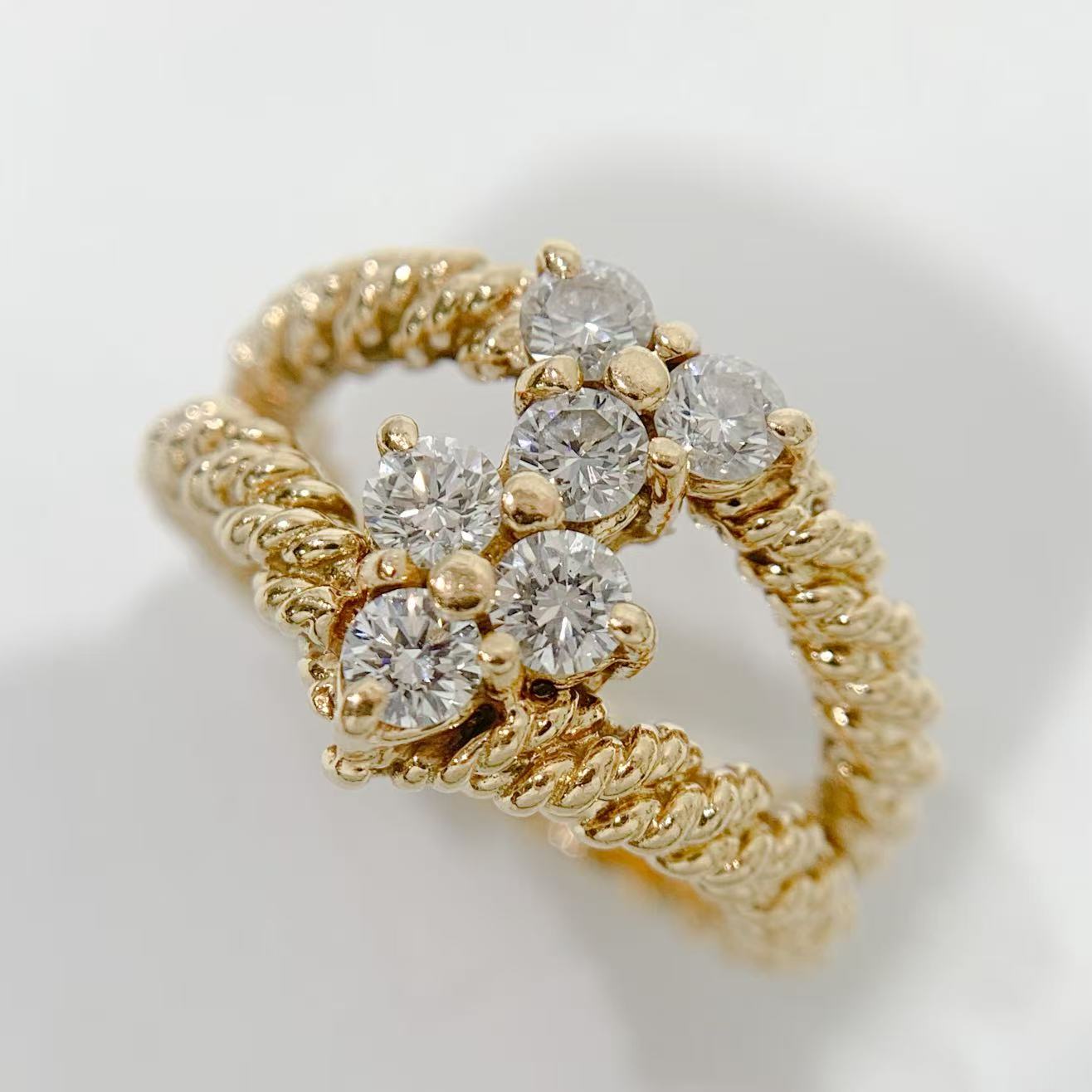 Rakuten - 【中古】ブシュロン BOUCHERON ツイスト ダイヤモンド リング K18YG イエローゴールド 750 ヴィンテージ