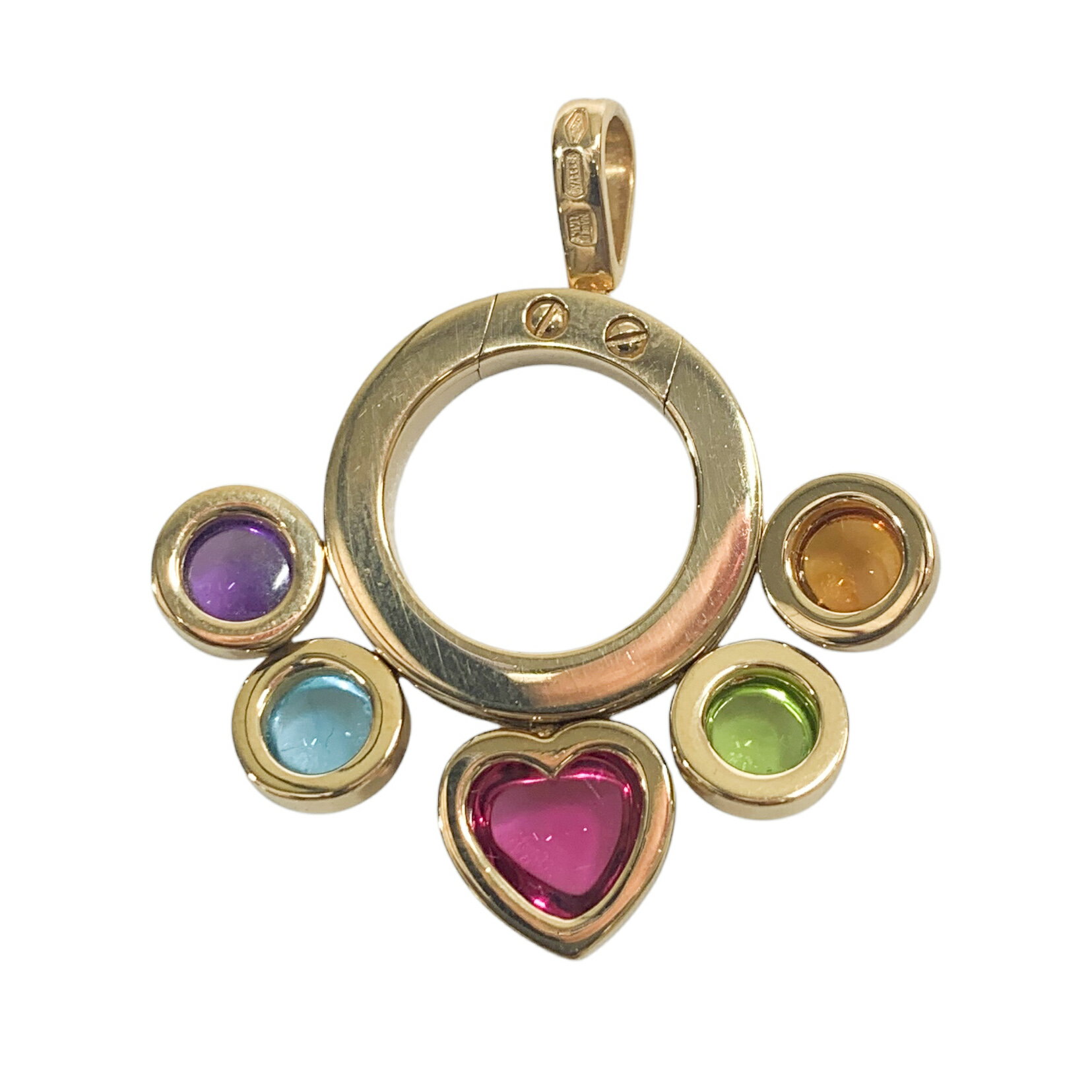【中古】ブルガリ　BVLGARI アレグラ ペンダント トップ マルチストーン K18YG イ...