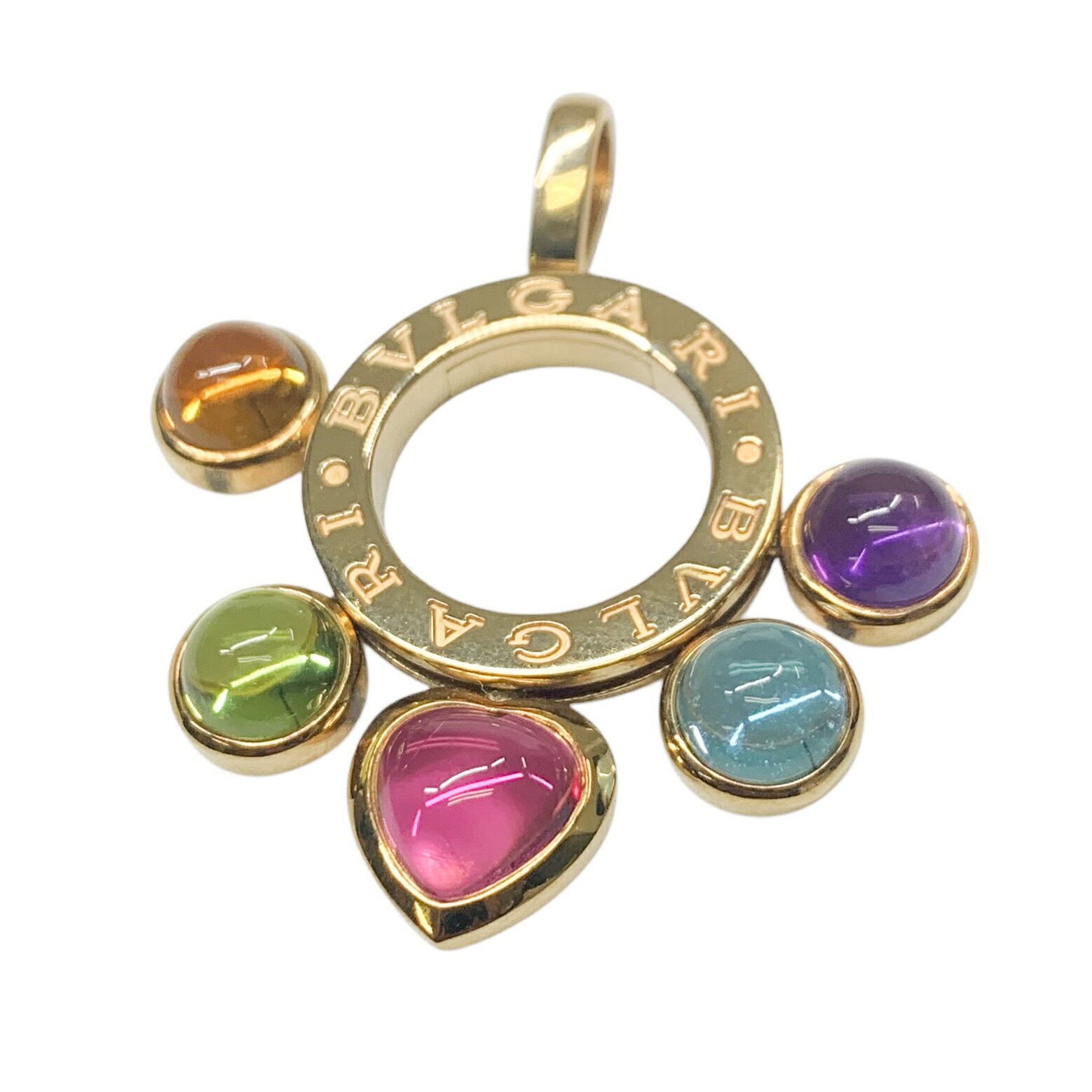 【中古】ブルガリ　BVLGARI アレグラ ペンダント トップ マルチストーン K18YG イ...