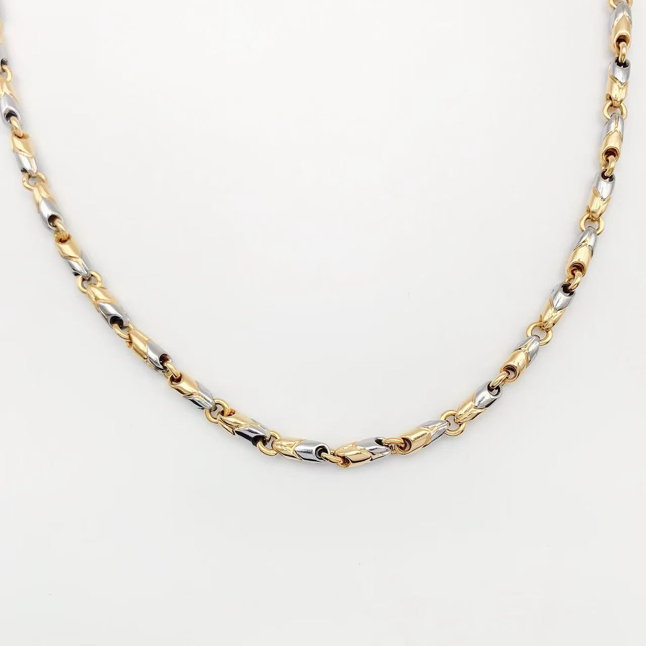 Rakuten - 【中古】BVLGARI ブルガリ パッソドッピオ ライスチェーン K18YG/SS ネックレス 750