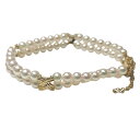 【中古】ミキモト MIKIMOTO K14パール 2連ブレスレット