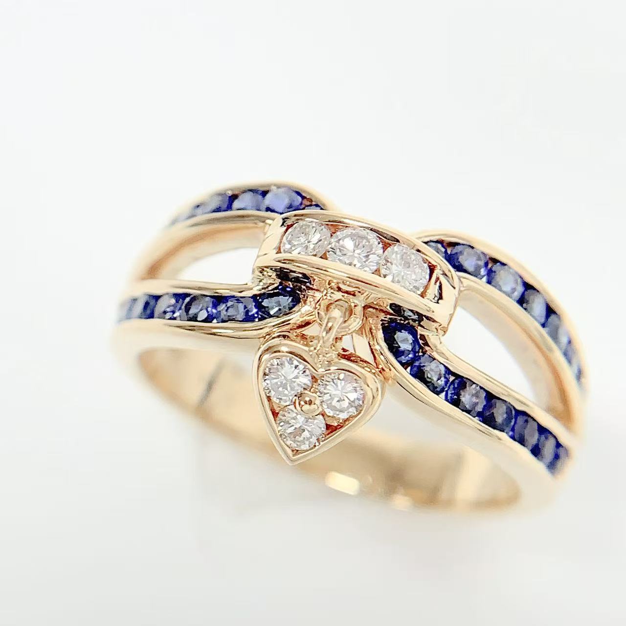 Rakuten - 【セールSALE】【中古】モワード MOUAWAD リング ハートモチーフ サファイア ダイヤモンド K18YG イエローゴールド 750