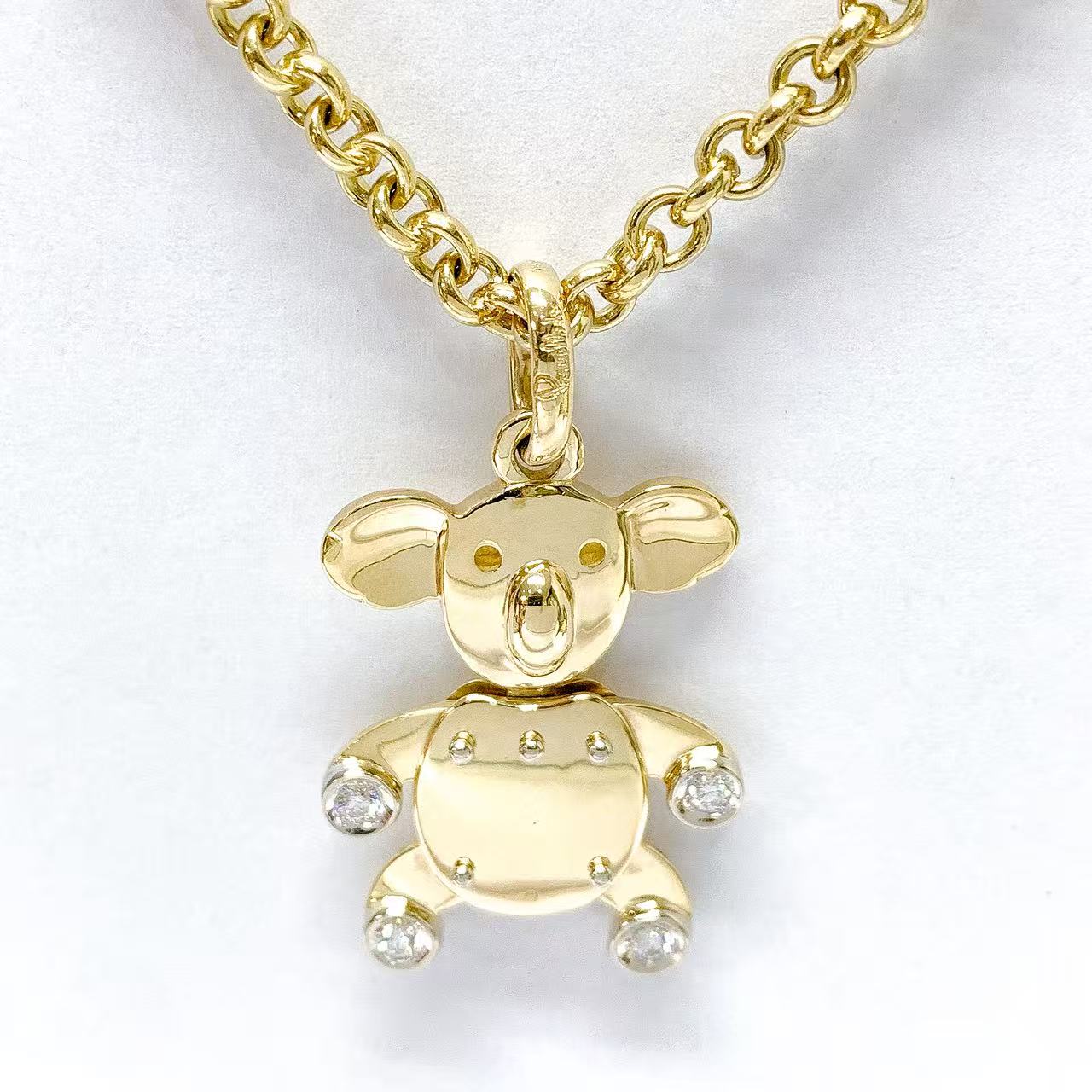 Rakuten - 【中古】Pomellato ポメラート ネックレス　コアラモチーフ　ダイヤモンド K18YG イエローゴールド 750