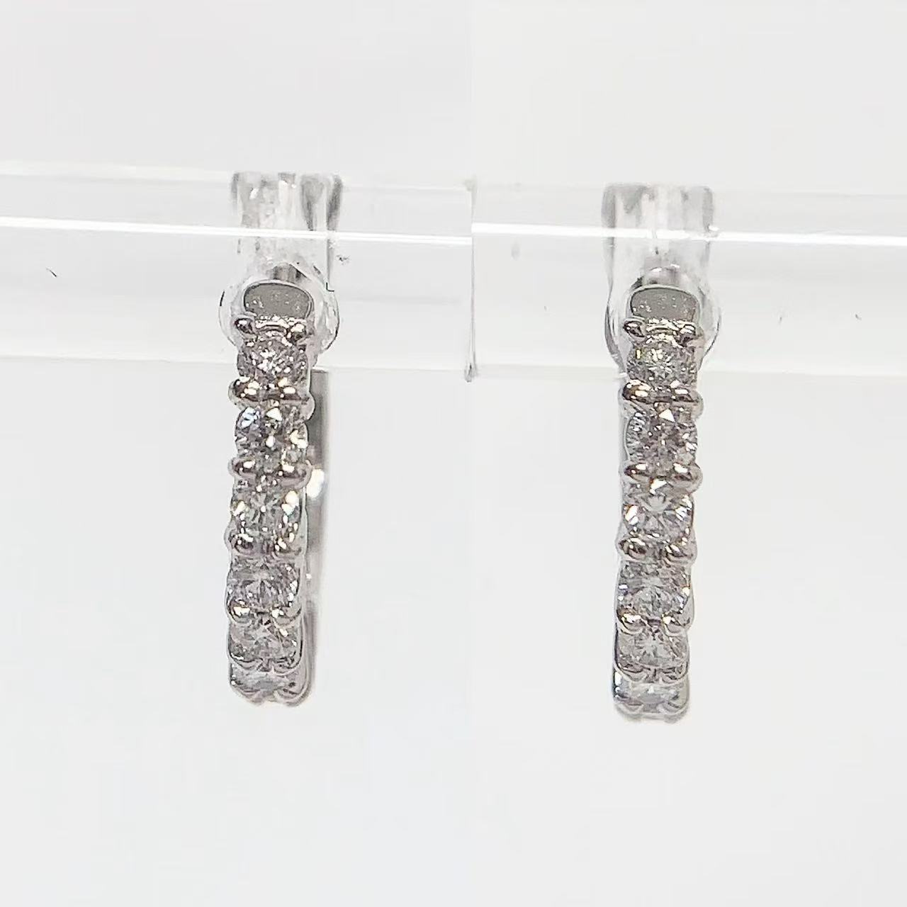 Rakuten - 【中古】ポンテヴェキオ Ponte Vecchio 　ピアス　ダイヤモント0.15ct*2　K18WG ホワイトゴールド　750