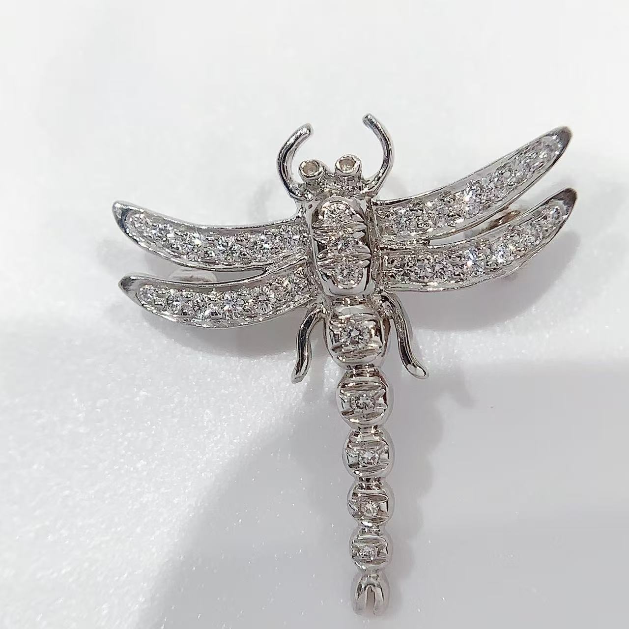 Rakuten - 【中古】ティファニーTIFFANY & Co. ブローチ　エンチャント　ドラゴンフライ ダイヤモンド プラチナPT950