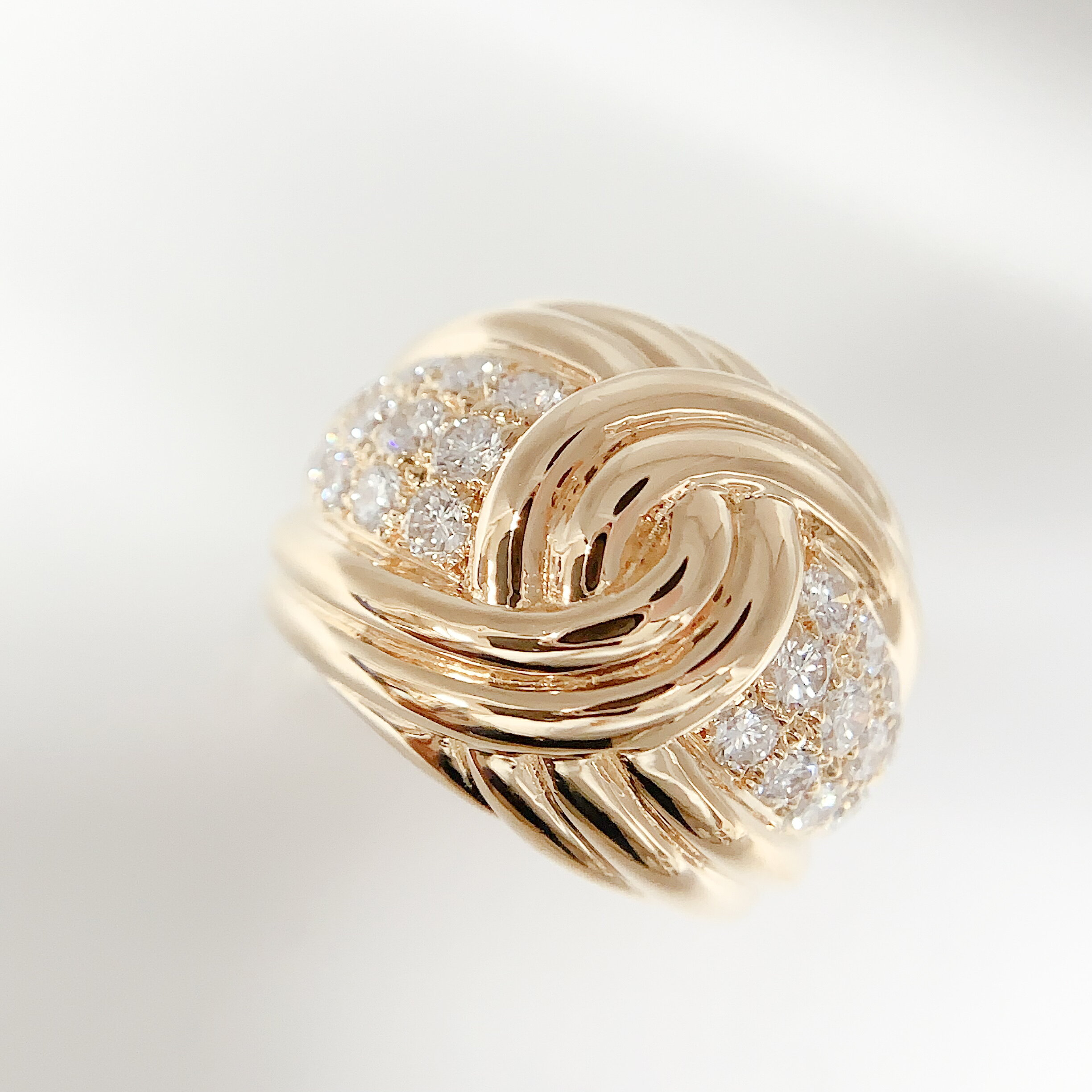 Rakuten - 【中古】 Van Cleef & Arpels ヴァンクリーフ＆アーペル K18YG ダイヤ クロスデザイン リング 750