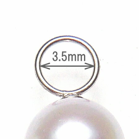 アコヤ真珠 チャーム K14ホワイトゴールド 7.0-7.5mm (丸環部内径:3.5mm／1ペア分)
