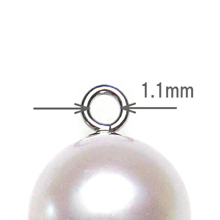 エイチパールドットコム楽天市場店のアコヤ真珠 チャーム K14ホワイトゴールド 7.0-7.5mm (チェンジピアス用／丸環部内径:1.1mm／1ペア分)｜アングル2