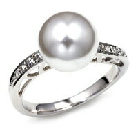 K18ホワイトゴールド製リング金具（9ミリ真珠用）