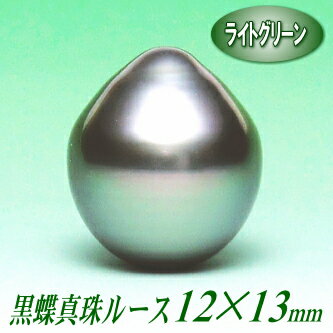 黒蝶真珠ルース（12.0×13.7ミリ／ライトグリーンカラー）
