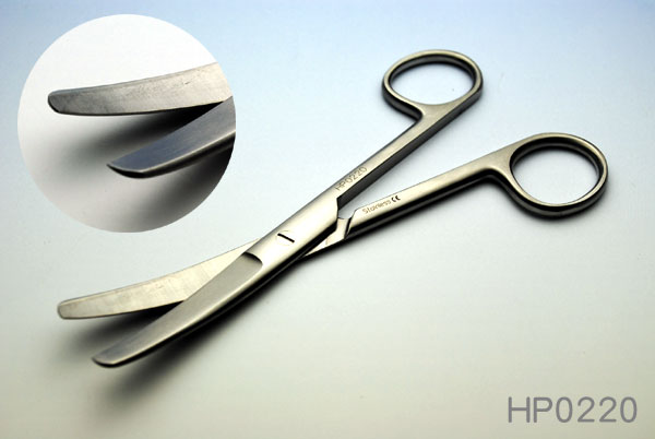 【ポイント5倍】＜メール便1個まで可能＞ホスピタルサービス 外科剪刀 (げかせんとう) 曲 両鈍 (りょうどん) HP0220【医療用はさみ・鋼製小物・手術器具・手術用・ペット手術・動物手術・ハサミ】