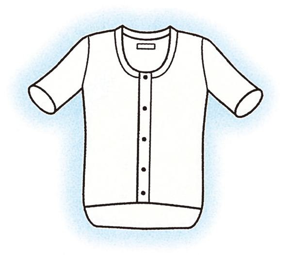 神戸生絲　ワンタッチ肌着　紳士用紳士用前開きシャツ　半袖(夏期限定)　CH-1