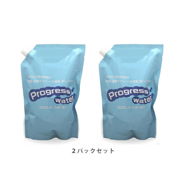 次亜塩素酸水　プログレスウォーター　500ml　アルミパウチ　50ppm　2パック　PG-P500-2