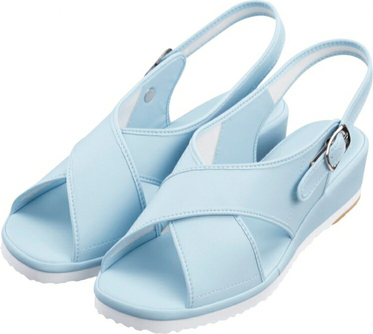 富士ゴムナース　クロスサンダル　ブルー　No,750　女性用【抗菌・防臭加工】【ナースサンダル・ナース..