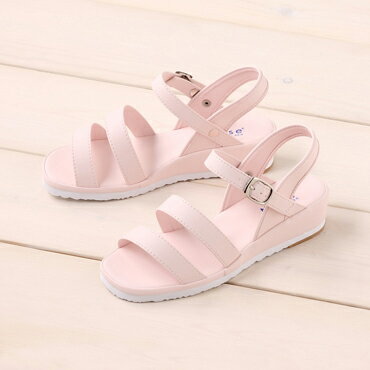 富士ゴムナース　二本線サンダル(ホック式)　ピンク　No,759　女性用【抗菌・防臭加工】【ナースサンダル・ナースシューズ・ナース靴・看護用靴・看護用シューズ・院内用シューズ】