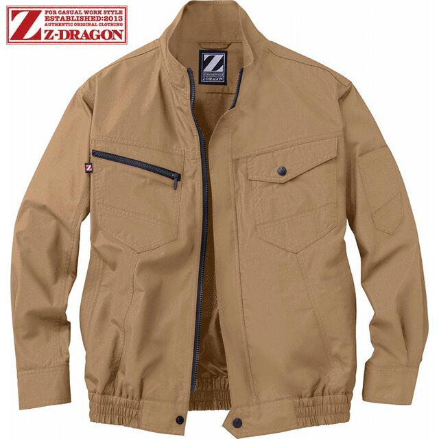 Z-DRAGON　空調服長袖ブルゾン(ファン無し)　74020　キャメル　自重堂【空調服　ブルゾンタイプ・空調服　自重堂・空調服　おしゃれ・作業服　ファン・空調服　長袖タイプ】