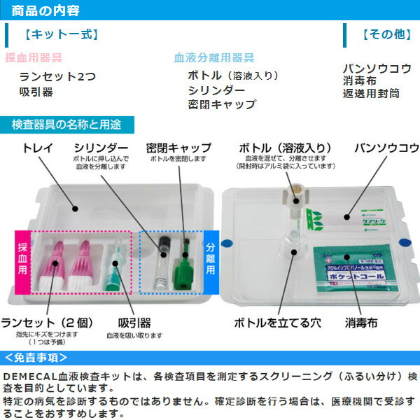 【送料無料】【ラッピング無料】DEMECAL(デメカル)血液検査キットピロリ菌検査(胃がんリスクチェック)2610-9【がん検査・検査セット・郵送検査・自己採血・簡単検査・病気検査・病気発見・親孝行】
