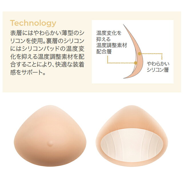 ホスピマートの片胸用 部分補整するタイプ バランスナチュラMD 220 人工乳房 術後用シリコン パッド シグマックス【ブレストフォーム ブレストケア製品 乳がん 人工胸 人工バスト 乳癌 乳癌パッド アモエナ 人工乳房】 アモエナ製品｜アングル3