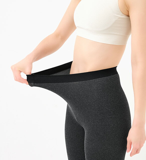 おなかと太ももあったか保温スパッツ ブラック M-L/L-LL セルヴァン【あったかスパッツ あったかレギンス レディース インナースパッツ あったかインナーレギンス 保温インナーパンツ】