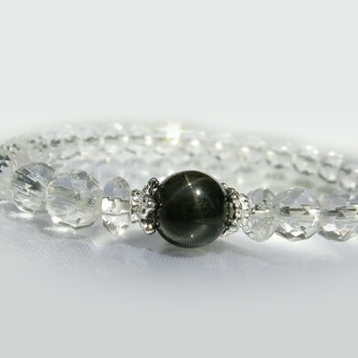 パワーストーン ブレスレット メンズ レディース ブラックスター|シンプルブレスレット 天然石 パワーストーン 水晶 癒し 浄化 幸運 開運 金運 恋愛運 魔除...