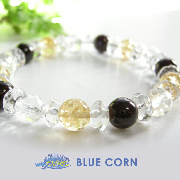 パワーストーン ブレスレット 商売繁盛 金運アップ メンズ レディース 前向きな変化を与える ガーネット &金運UPの石 シトリン ブレスレットパワーストーン ...