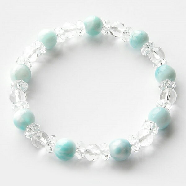 【高品質ラリマーと水晶のおしゃれでかわいいブレス】パワーストーン 天然石 ブレスレット ラリマー 水晶 ブレスレット 人気 高品質 癒し 幸運 浄化 開運 成功...