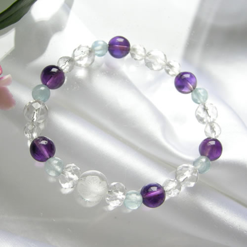 パワーストーン ブレスレット メンズ レディース アクアマリン アメジスト ブレスレット Aquamarine 天然石 水晶 癒し 浄化 幸運 開運 金運 恋愛...