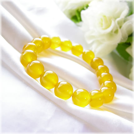 ブレスレット パワーストーン イエロー アゲート 【安産 健康 長寿と繁栄 成功を運んでくる イエローアゲートのブレスレット】天然石 幸運 安産 開運 お守り ...