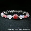 パワーストーン ブレスレット インカローズ ブルー ムーンストーン 水晶 【幸運のラッキーストーン 高品質 インカローズ と 高品質ブルームーンストーンのブレス...